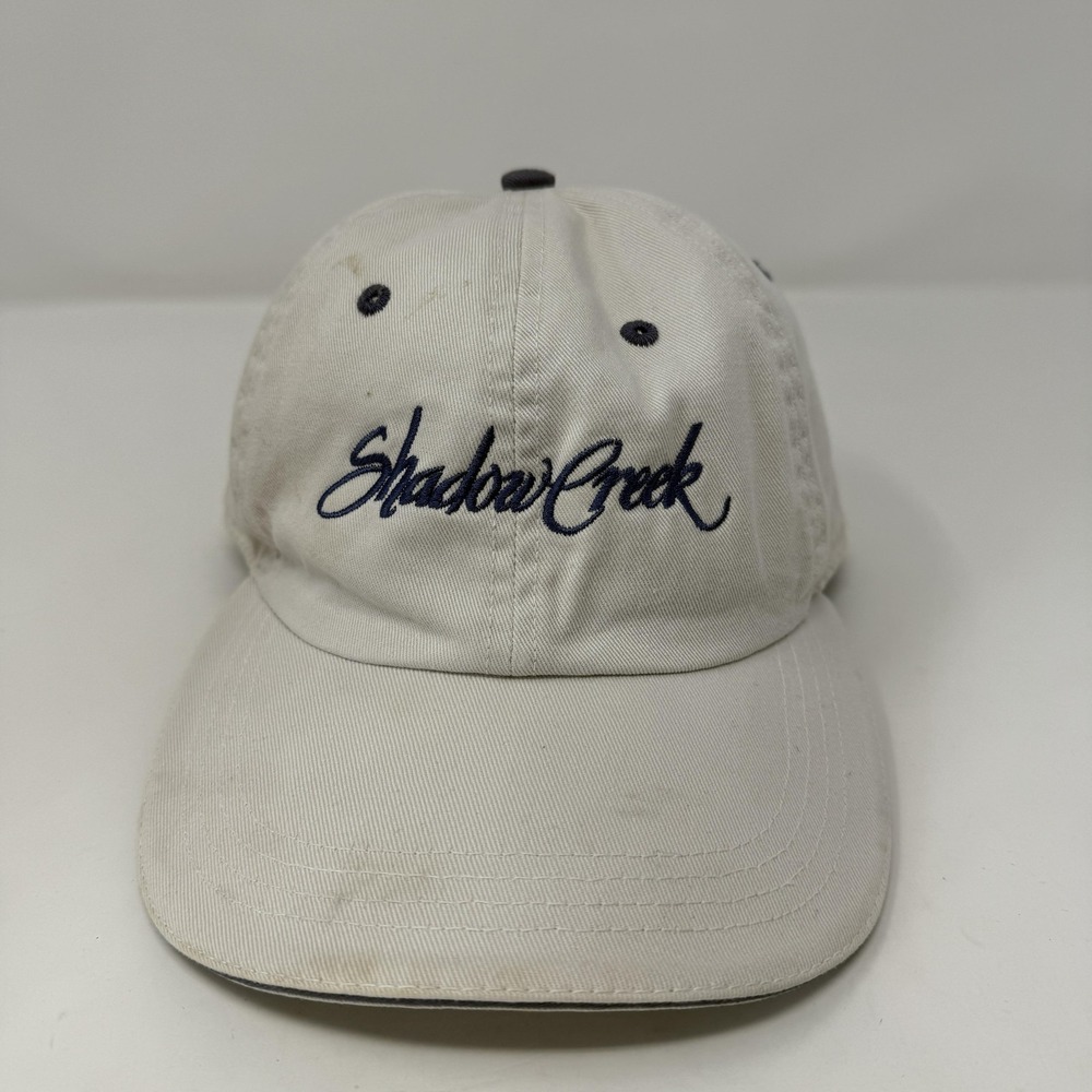Ahead Shadow Creek Hat Cap Strap Back Mens One Size White Golf Embroidered